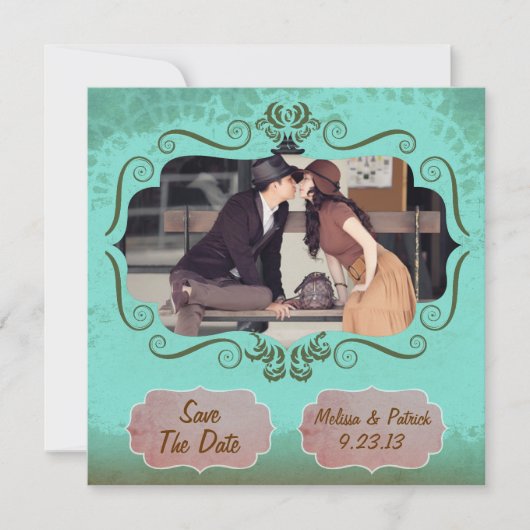 Mint sparen de Datum Save The Date (Voorkant)