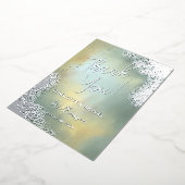 Mint Sparkle Foto Overlay Bruiloft Dank u Folie Uitnodiging (Gedraaid)