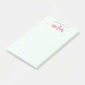 Mint-strepen en roze notities voor penseelscript a post-it® notes (Schuin)