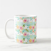 Mint strepen Floral Chic Koffiemok (Links)