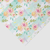 Mint strepen Floral Chic Tissuepapier (Detail)