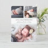 Mint Stripe | Aankondiging van de geboorte van een (Staand voorkant)