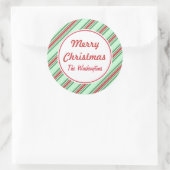 Mint Stripe Kerst stickers (Tas)