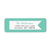Mint Striped Merry Little Kerstmis Etiket (Voorkant)