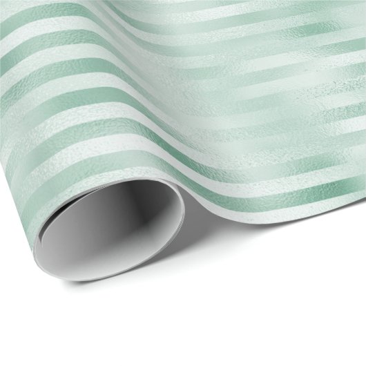 Mint Stripes Glam Glitz Cadeaupapier (Rol Hoek)