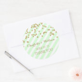 Mint Stripes Goud Confetti Bruiloft Favor Labels (Envelop)