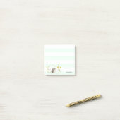 Mint Stripes Hedgehog Post-it® notes (Op bureau)