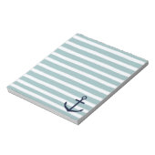 Mint Stripes Nautical Anchor Notitieblok (Gedraaid)