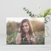 Mint | Sweet Script Foto Afstuderen Kaart (Staand voorkant)