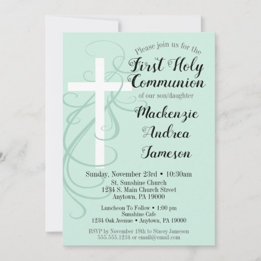 Mint Swirl Cross First Kaart (Voorkant)