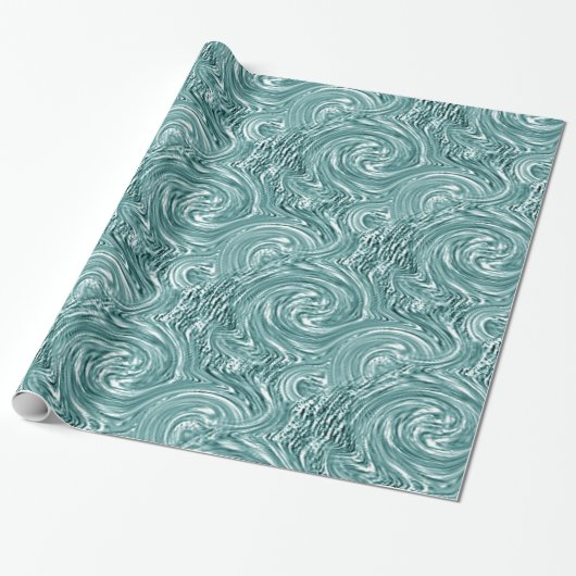 Mint-Swirl-omslagpapier Cadeaupapier (Uitgerold)