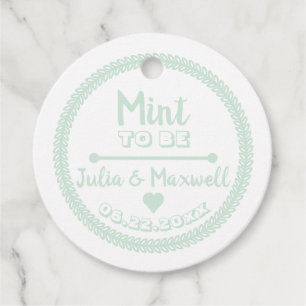 Mint te zijn citaat - Mint Green foto bruiloft Bedankjes Labels