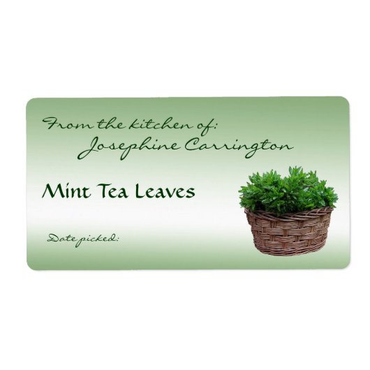 Mint Tea verliet labels (Voorkant)