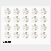 Mint Teddy Bear Bedankt Beary eerste verjaardag Ronde Sticker (Vel)