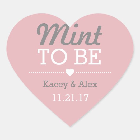 Mint To Be Heart Stickers Mariage Faveurs (Devant)
