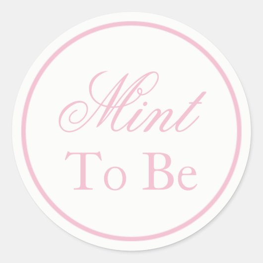 "Mint to be" Weddenschap Sticker - Blush roze (Voorkant)