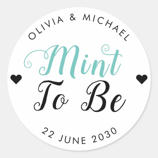 Mint To Be Wedding Snoep Bar Eten Favor Label (Voorkant)