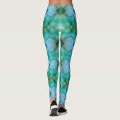 Mint Turquoise Abstracte Geometrische Patroon Legg Leggings (Achterkant)