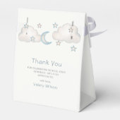 Mint Turquoise Boy Baby shower Bedankdoosjes (Achterkant)