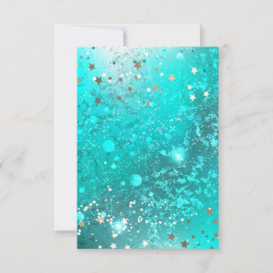Mint Turquoise Foil Achtergrond Bedankkaart