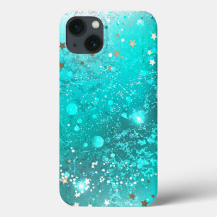 Mint Turquoise Foil Achtergrond iPhone 13 Hoesje