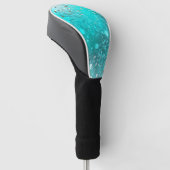 Mint Turquoise Foil Achtergrond Golfheadcover (Schuin)