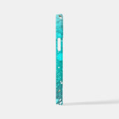 Mint Turquoise Foil Achtergrond iPhone Hoesje (Rechterkant)