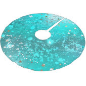 Mint Turquoise Foil Achtergrond Kerstboom Rok (Gekanteld)