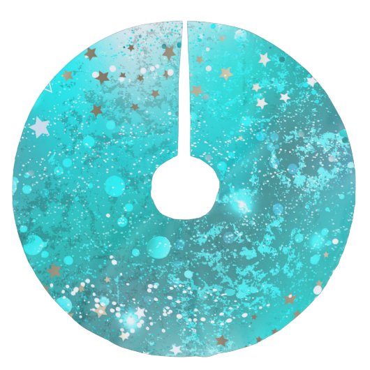 Mint Turquoise Foil Achtergrond Kerstboom Rok (Voorkant)