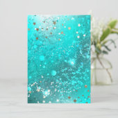 Mint Turquoise Foil Achtergrond Save The Date (Staand voorkant)