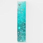 Mint Turquoise Foil Achtergrond Spandoek (Verticaal)