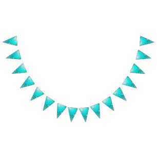 Mint Turquoise Foil Achtergrond Vlaggetjes