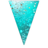 Mint Turquoise Foil Achtergrond Vlaggetjes (Eerste vlag)