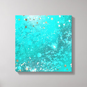 Mint Turquoise Folie Achtergrond Canvas Afdruk