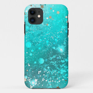 Mint Turquoise Folie Achtergrond iPhone 11 Hoesje