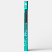 Mint Turquoise Folie Achtergrond Case-Mate iPhone Case (Achterkant / Links)