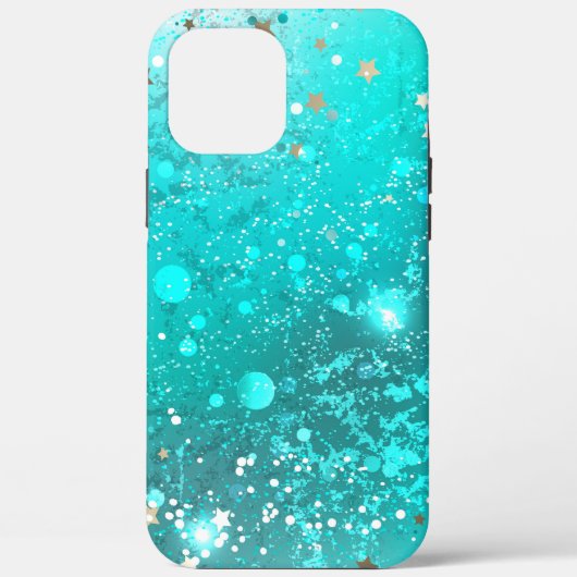 Mint Turquoise Folie Achtergrond Case-Mate iPhone Case (Achterkant)