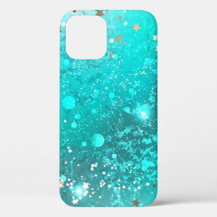 Mint Turquoise Folie Achtergrond iPhone 12 Pro Hoesje
