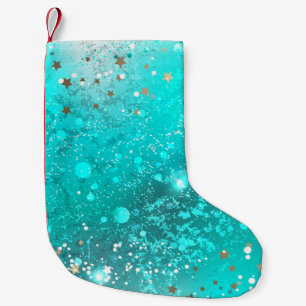 Mint Turquoise Folie Achtergrond Kleine Kerstsok