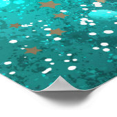 Mint Turquoise Folie Achtergrond Poster (Hoek)