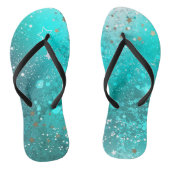 Mint Turquoise Folie Achtergrond Teenslippers (Voetbed)