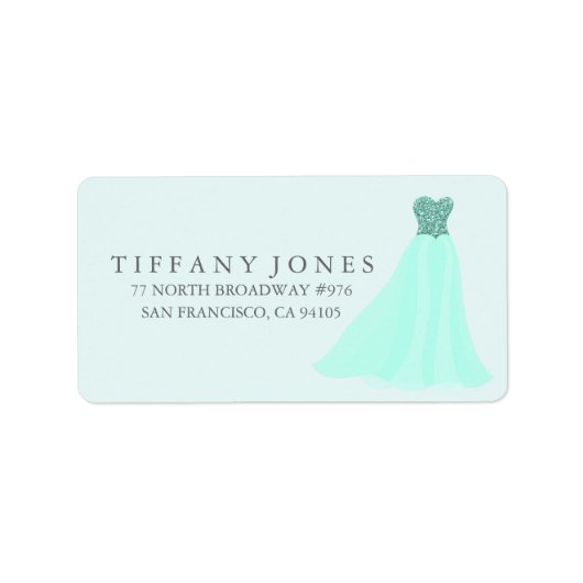 Mint Turquoise Parties scintillant robe Étiquette (Devant)