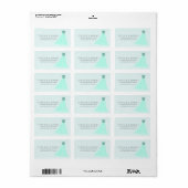 Mint Turquoise Parties scintillant robe Étiquette (Feuille entière)
