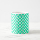 Mint Turquoise Scheve Vierkanten Modern Patroon Koffiemok (Center)