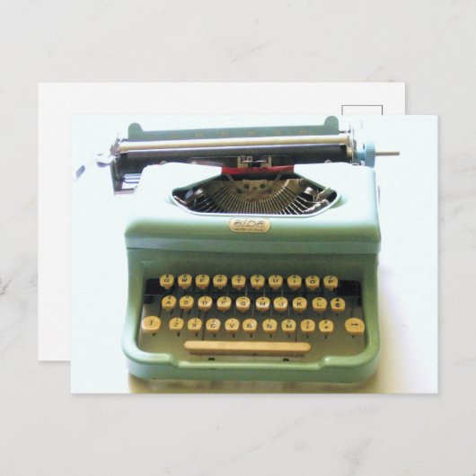Mint Typewriter Briefkaart (Voorkant / Achterkant)