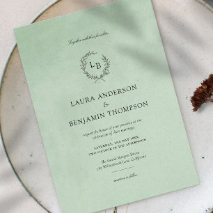 Mint Velvet Textuur Elegante bruiloft Kaart