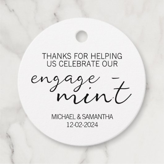 Mint Verloving Dank u Bedankjes Labels (Voorkant)