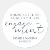 Mint Verloving Dank u Ronde Sticker (Voorkant)