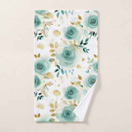 Mint Vert Blanc or Rose Floral (Serviette à main)