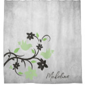 Mint Vert Lovebirds Douche rideau (Devant)